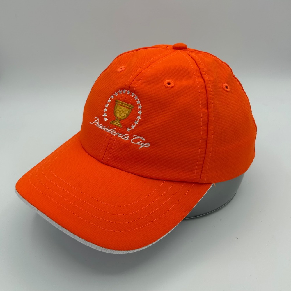 Ahead Hat Presidents Cup Youth OSFA Orange Ripstop Golf‎ Sporty